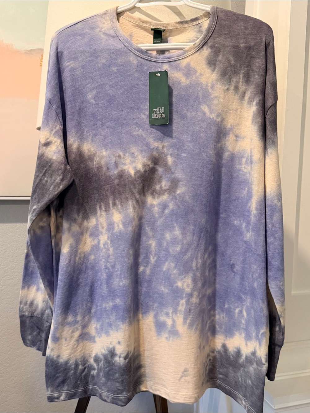 wild fable Purple and Cream Tie-Dye Long Sleeve Tee